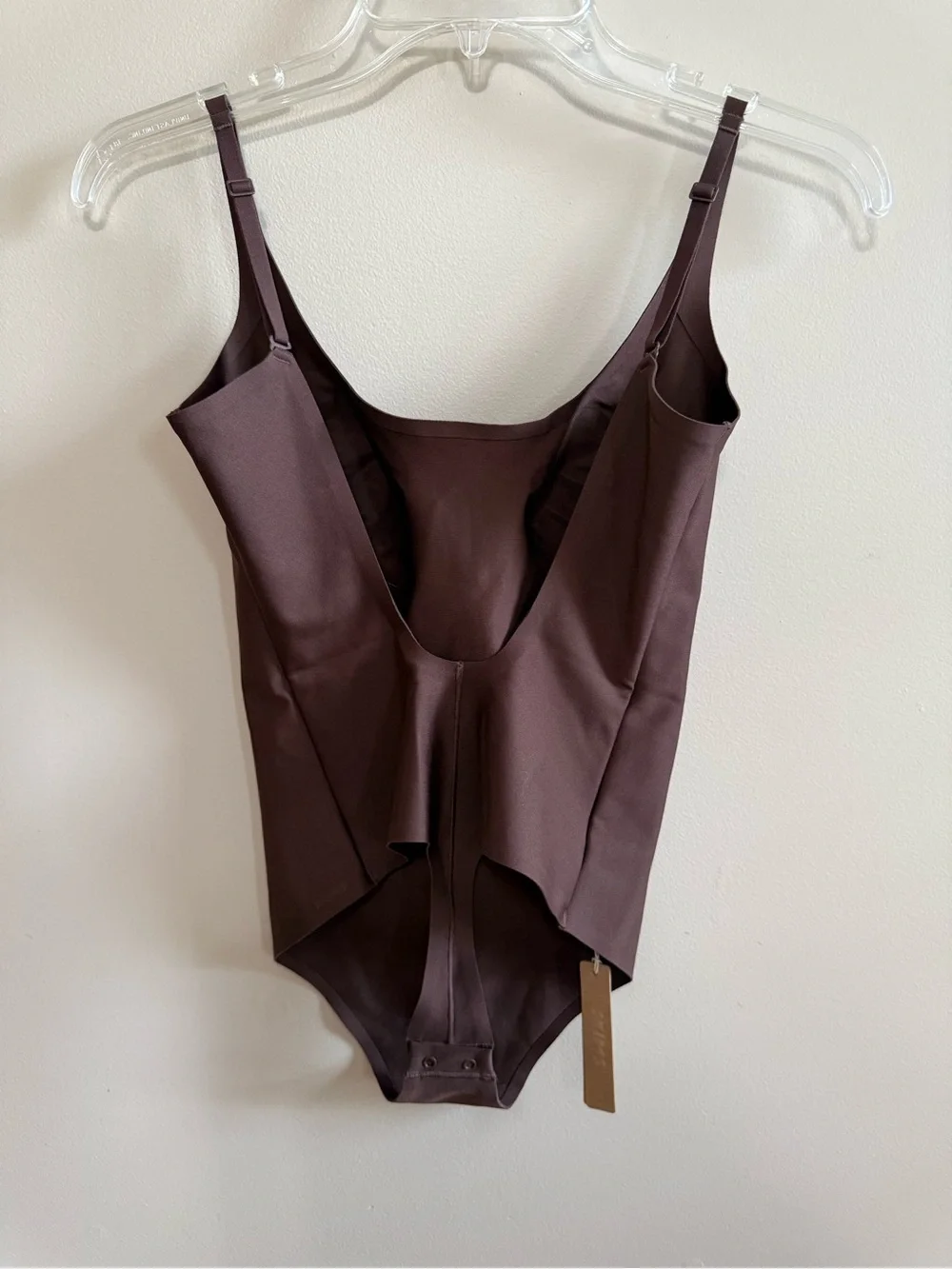 NWT SKIMS Scoop Low Back Thong Bodysuit In Cocoa Sz M